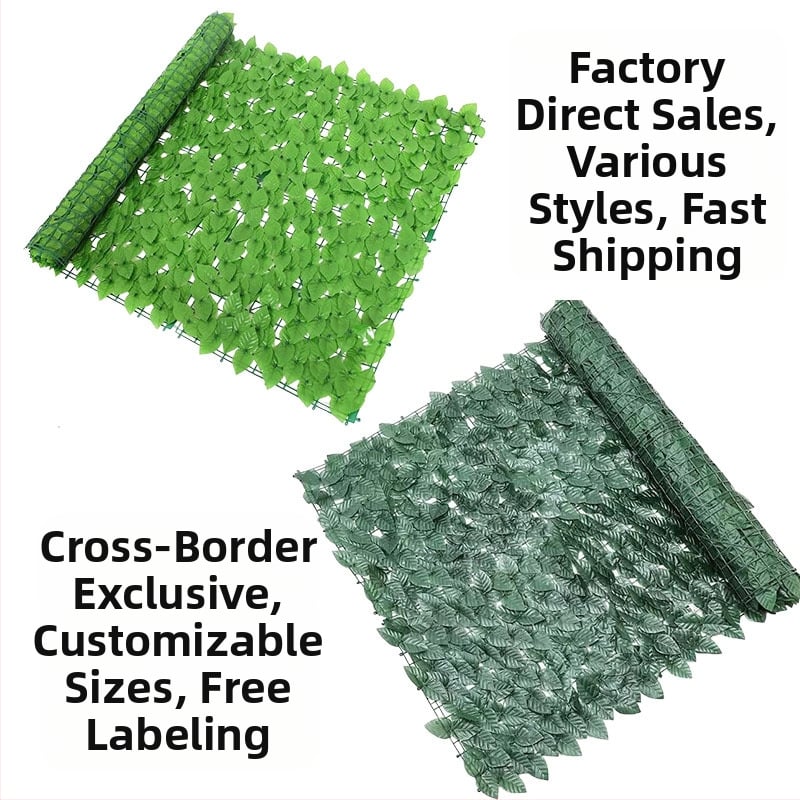 Mű falevél panel a falak és a mennyezet dekorálásához; ideális esküvők, kültéri terek és fotórekvizítumok számára — anyagok: műanyag, selyemvirágok, poliészter szövet; technikák: reliefes nyomás és szitanyomás.