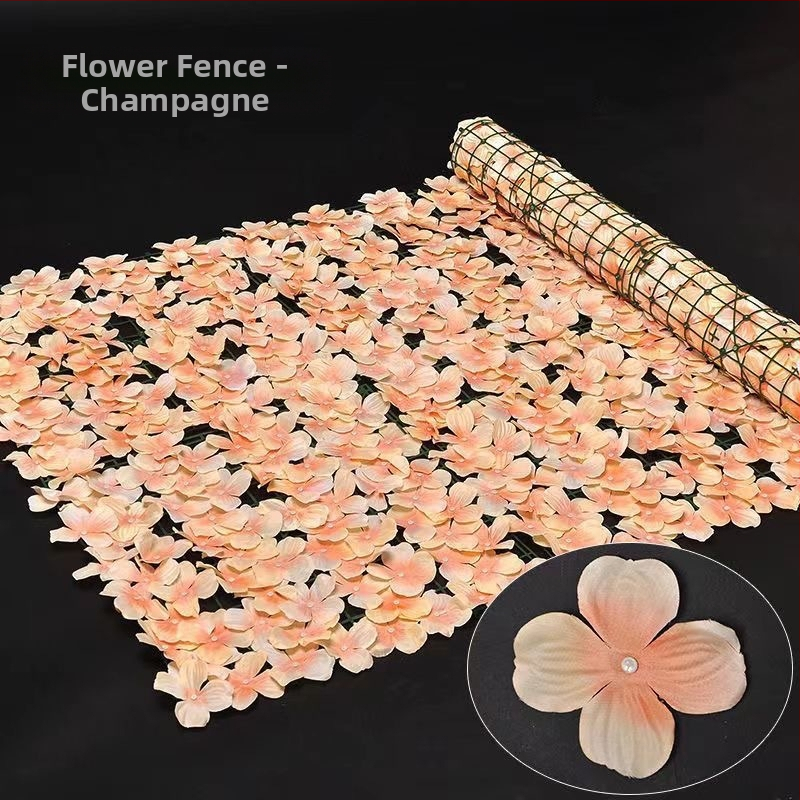 Mű falevél panel a falak és a mennyezet dekorálásához; ideális esküvők, kültéri terek és fotórekvizítumok számára — anyagok: műanyag, selyemvirágok, poliészter szövet; technikák: reliefes nyomás és szitanyomás.