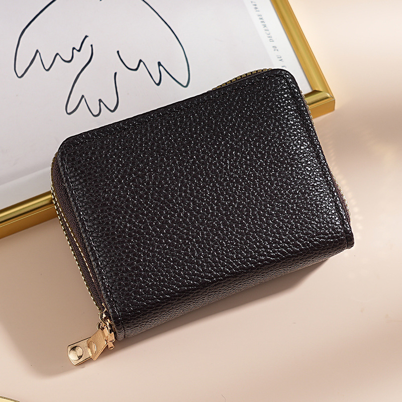 Naiste kaarditasku akordionistiil, topelt tõmblukk, mitu kaardisalvet, PU materjal, sünteetilise naha vooder, linnaline lihtne stiil