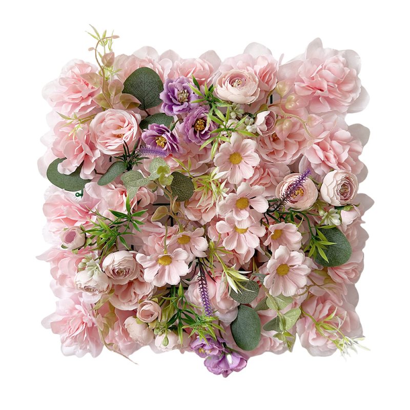 Dirbtinis gėlių sienos dekoras su plastikiniais ir šilko gėlėmis, Monetų sodo tema, Prekės ženklas Xinpeng