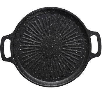 Κύκλικό τηγάνι γκριλ για κάμπινγκ – φορητό, χωρίς καπνό, αντικολλητικό, εύκολο στον καθαρισμό