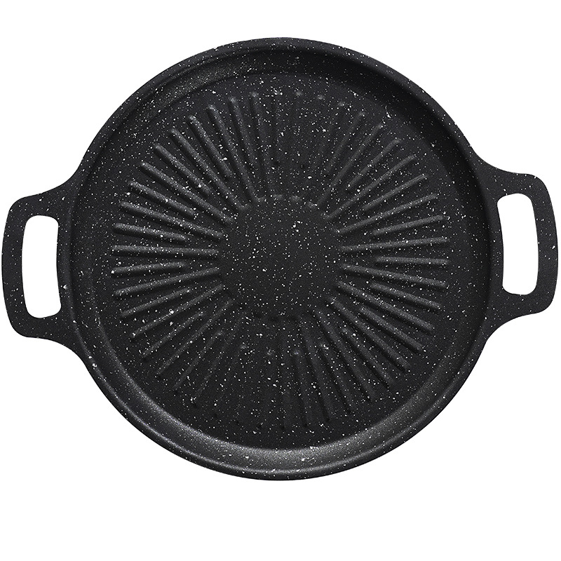 Okrugli grill tigan za kampiranje – prijenosni, bezdimni, s protivljeplivim premazom, lako se čisti