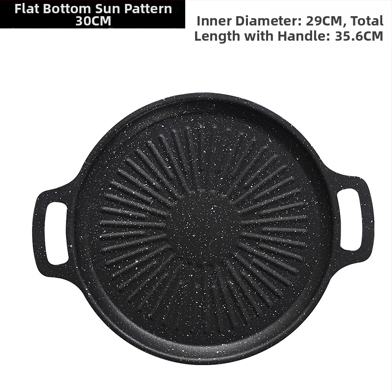 Okrugli grill tigan za kampiranje – prijenosni, bezdimni, s protivljeplivim premazom, lako se čisti