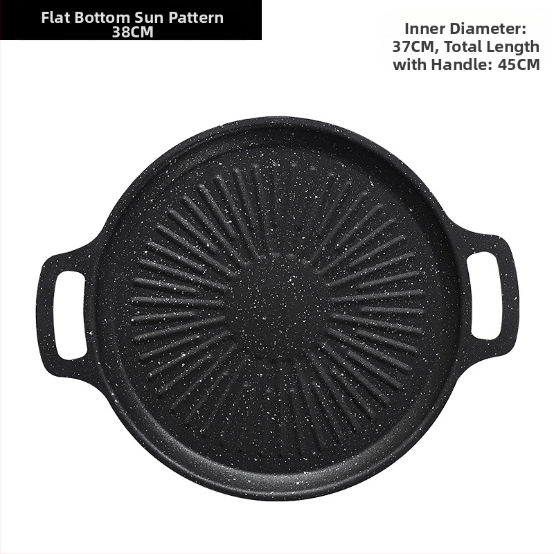 Okrugli grill tigan za kampiranje – prijenosni, bezdimni, s protivljeplivim premazom, lako se čisti