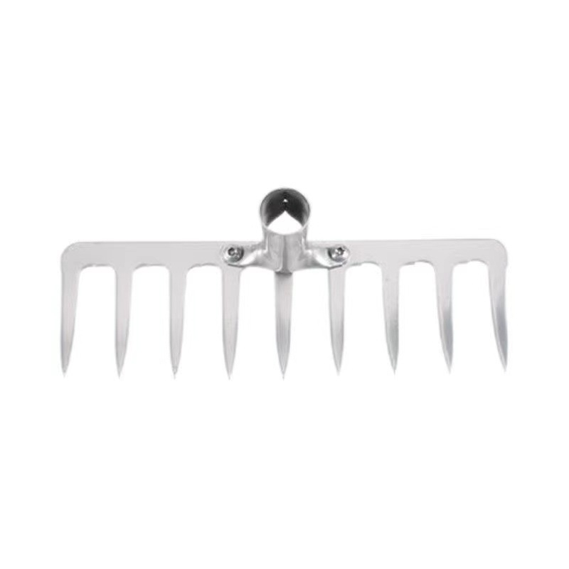 Greblă din oțel cu zece dinți — unealtă multifuncțională pentru afânarea solului