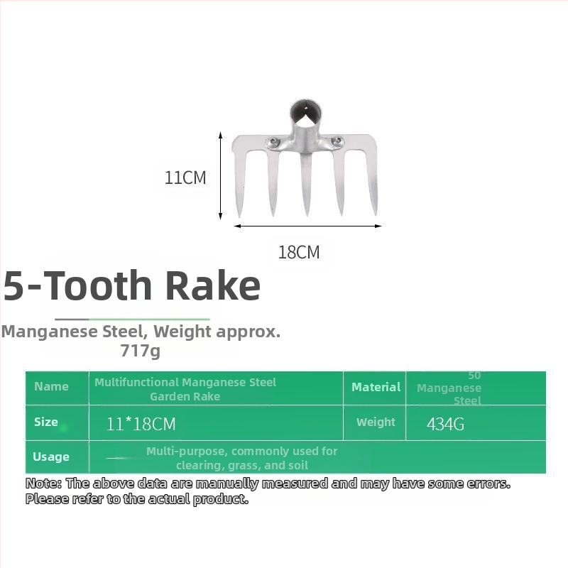 Greblă din oțel cu zece dinți — unealtă multifuncțională pentru afânarea solului