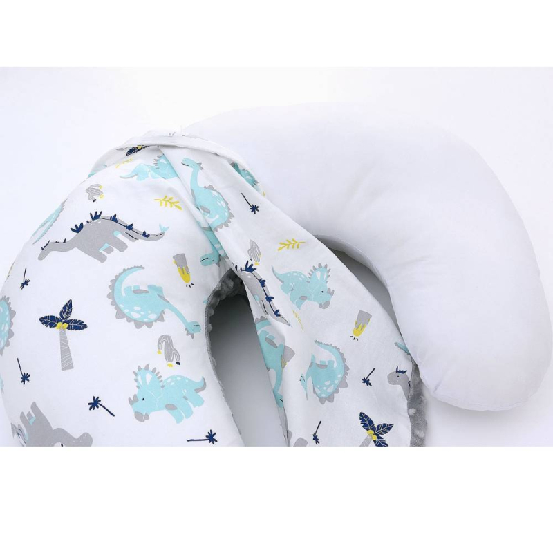 Perna U pentru alăptare a bebelușului, nucleu din bumbac, umplutură poliester, înălțime 15,1–20 cm, greutate 0,55–1,0 kg, imprimeu velur Doudou