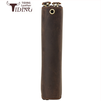 Μακρύ πορτοφόλι από γνήσιο δέρμα με διπλό φερμουάρ, μοντέλο 4009, επένδυση από νάιλον, μάρκα Tiding