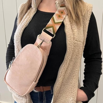 PU дамска чанта за кръст и талия, ретро бохемски стил, цип за затваряне, пролет 2023, за ежедневна употреба