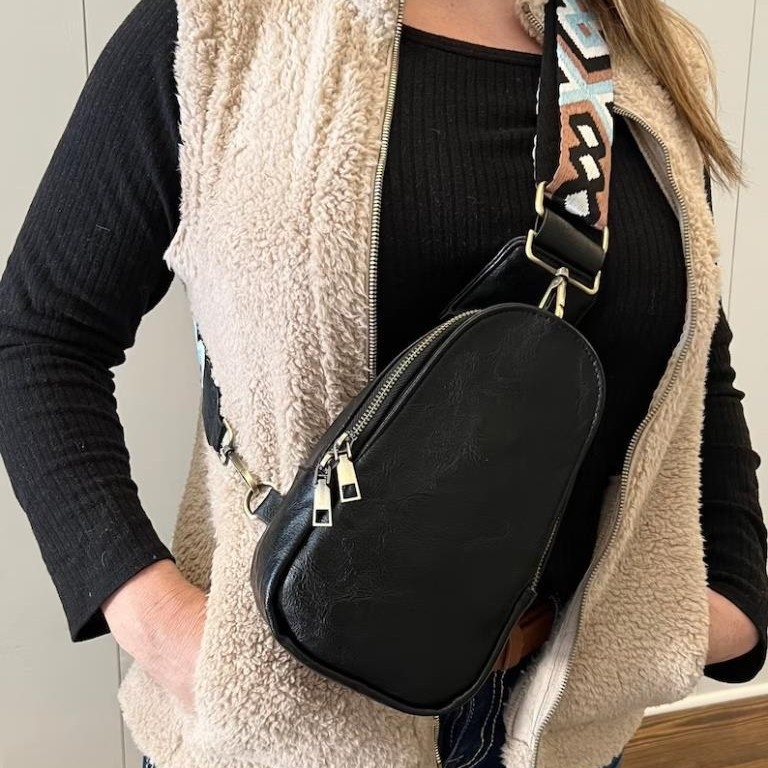 PU дамска чанта за кръст и талия, ретро бохемски стил, цип за затваряне, пролет 2023, за ежедневна употреба