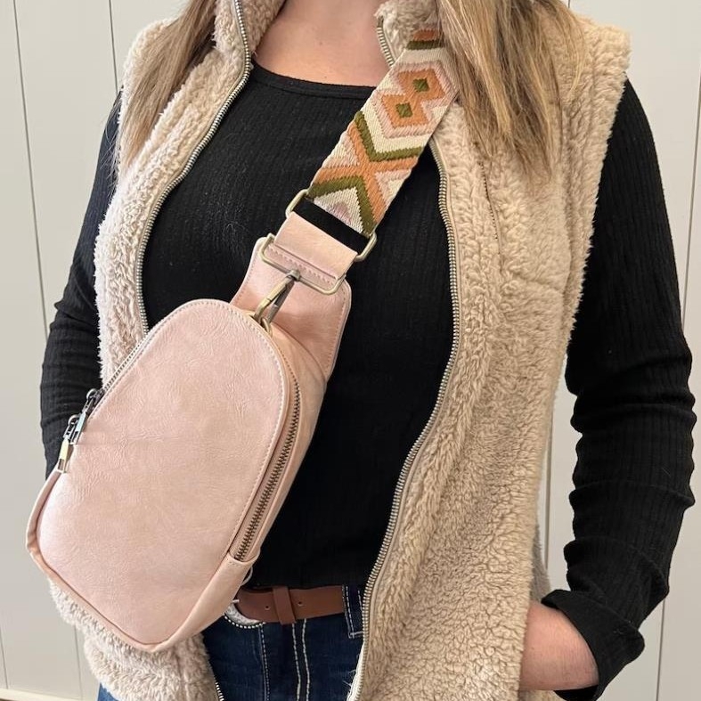 PU дамска чанта за кръст и талия, ретро бохемски стил, цип за затваряне, пролет 2023, за ежедневна употреба