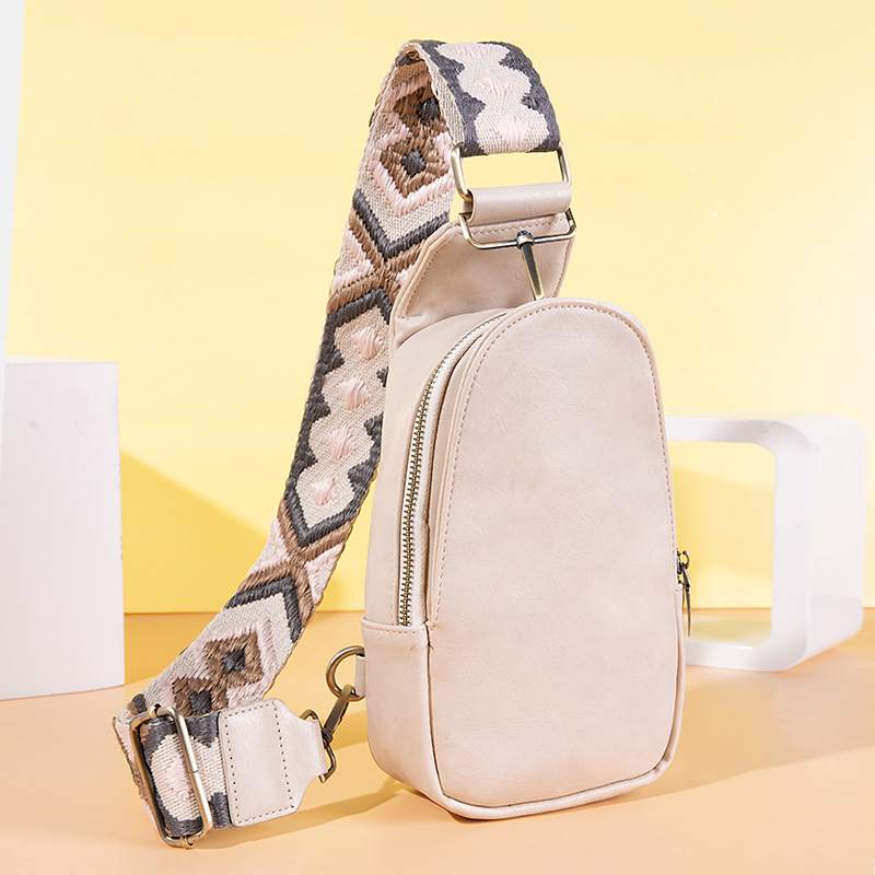 PU дамска чанта за кръст и талия, ретро бохемски стил, цип за затваряне, пролет 2023, за ежедневна употреба