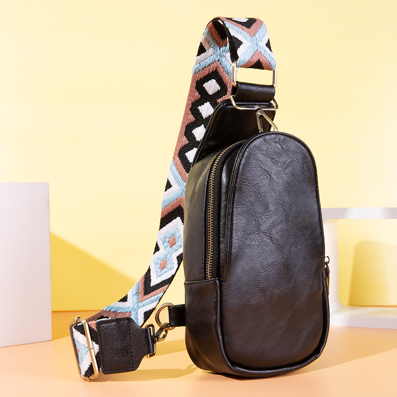PU дамска чанта за кръст и талия, ретро бохемски стил, цип за затваряне, пролет 2023, за ежедневна употреба