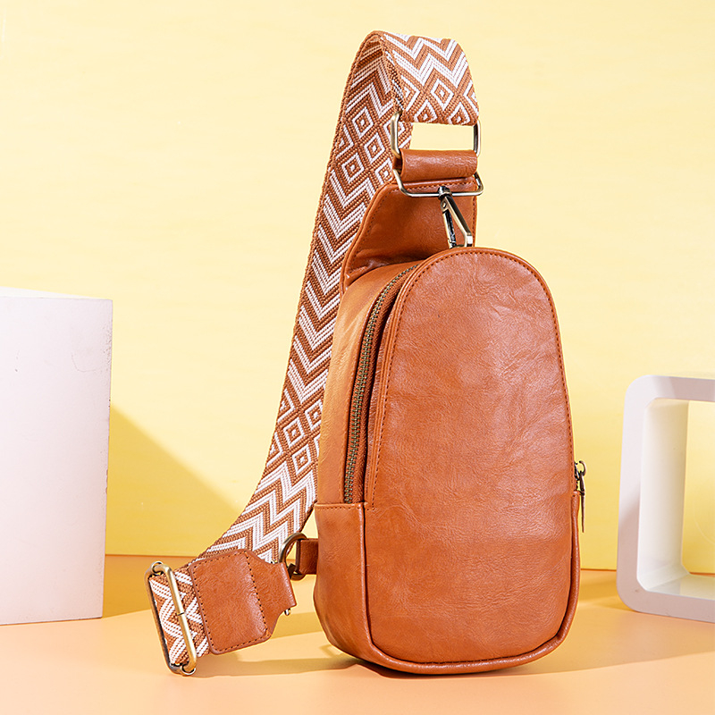 PU дамска чанта за кръст и талия, ретро бохемски стил, цип за затваряне, пролет 2023, за ежедневна употреба