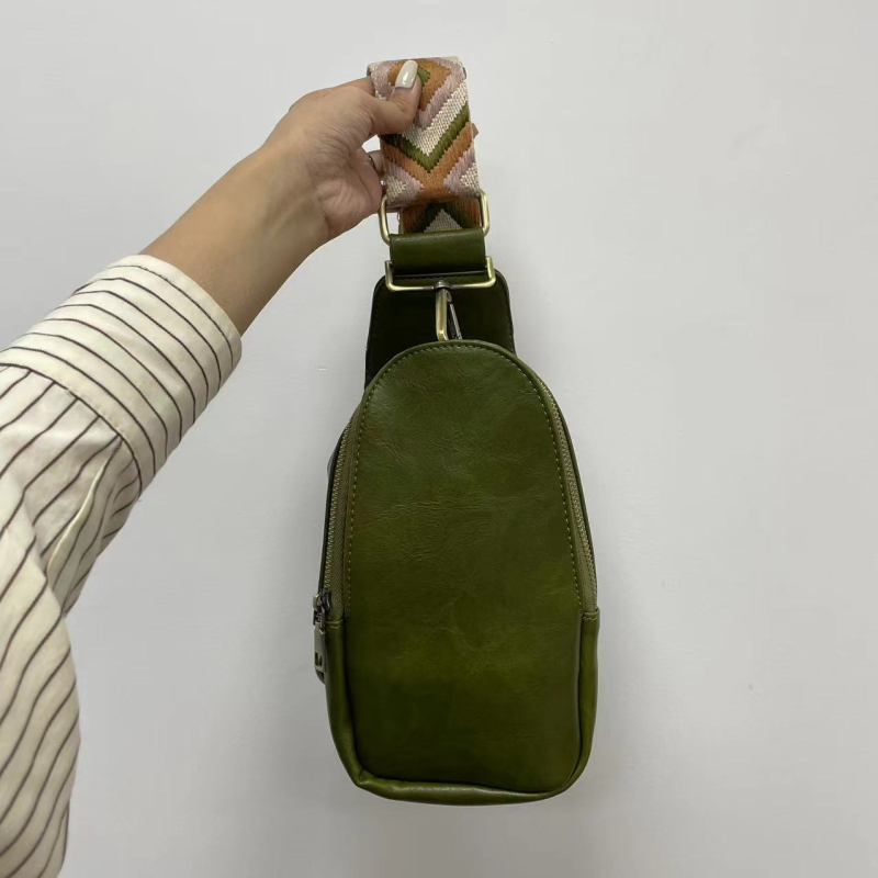 PU дамска чанта за кръст и талия, ретро бохемски стил, цип за затваряне, пролет 2023, за ежедневна употреба