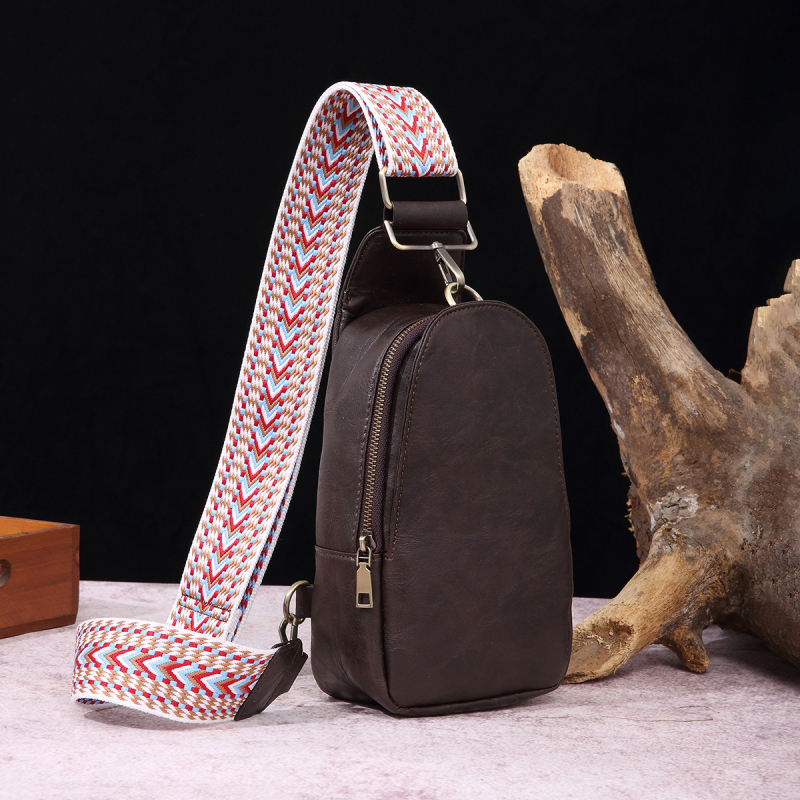 PU дамска чанта за кръст и талия, ретро бохемски стил, цип за затваряне, пролет 2023, за ежедневна употреба