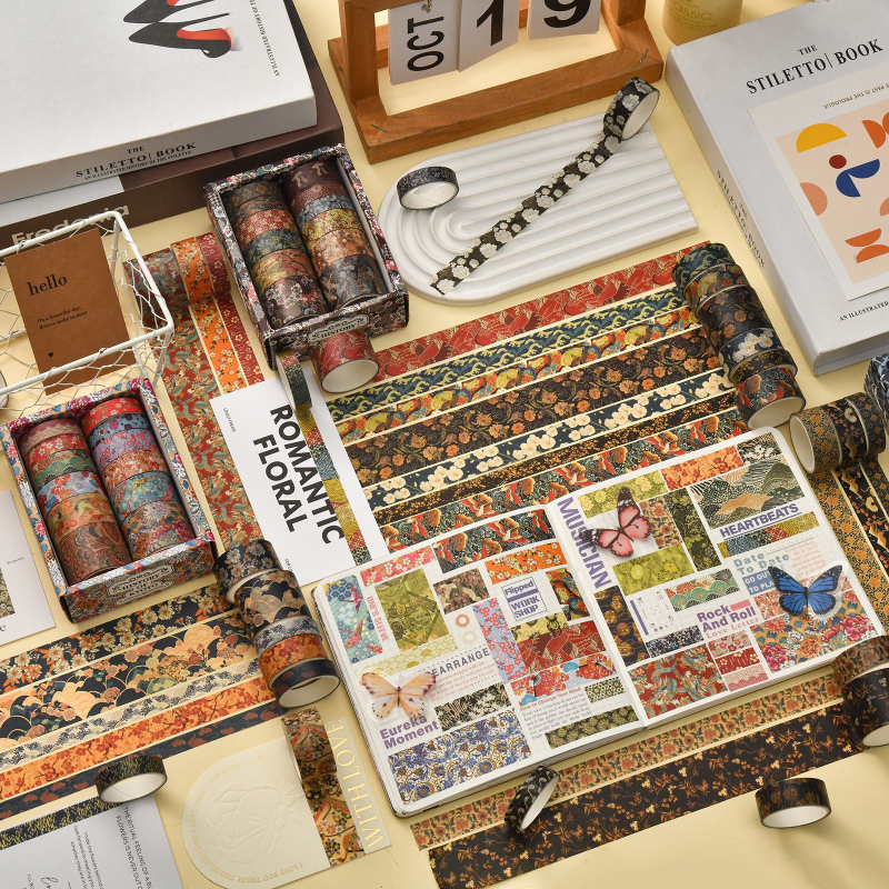 Kyoto Yanyun серия дневникова ващи лента и стикери, персонализируема, субстрат: ващи хартия, дебелина 0.02, обща употреба