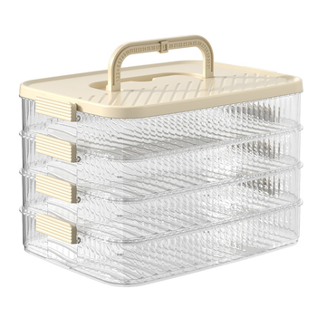 Κουτί αποθήκευσης dumplings – φορητό, κενοσφραγισμένο, πολλαπλών επιπέδων, φιλικό προς τα τρόφιμα πλαστικό, κατάψυξη