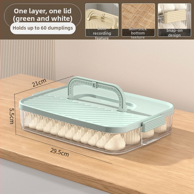 Dumplings hoiukarp – kaasaskantav, vaakumiga suletav, mitmepiireline, toidukvaliteediga plastik, sügavkülmasalvestuseks