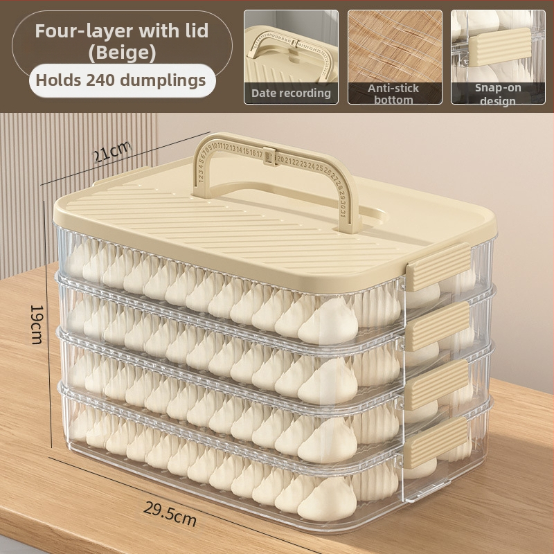 Dumplings hoiukarp – kaasaskantav, vaakumiga suletav, mitmepiireline, toidukvaliteediga plastik, sügavkülmasalvestuseks
