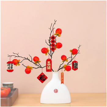 Vas ceramic cu fructe artificiale pentru decorul livingului — cadou pentru casa nouă