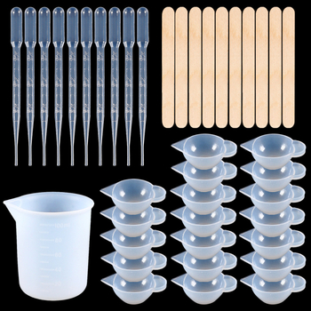 DIY set alata za kapanje smole – silikon-plastični materijal, uključuje mjernu čašu, kapljicu, žličicu, zaštitne prstene i štapiće za miješanje; Tracing (2024)