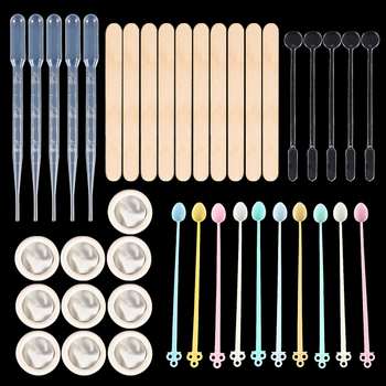 Σετ εργαλείων DIY για ρίψη ρητίνης – σιλικονο-πλαστικό υλικό, περιλαμβάνει κύπελλο μέτρησης, σταγονόμετρο, κουτάλι, προστατευτικά δαχτύλων και αναδευτήρες; μάρκα Tracing (2024)