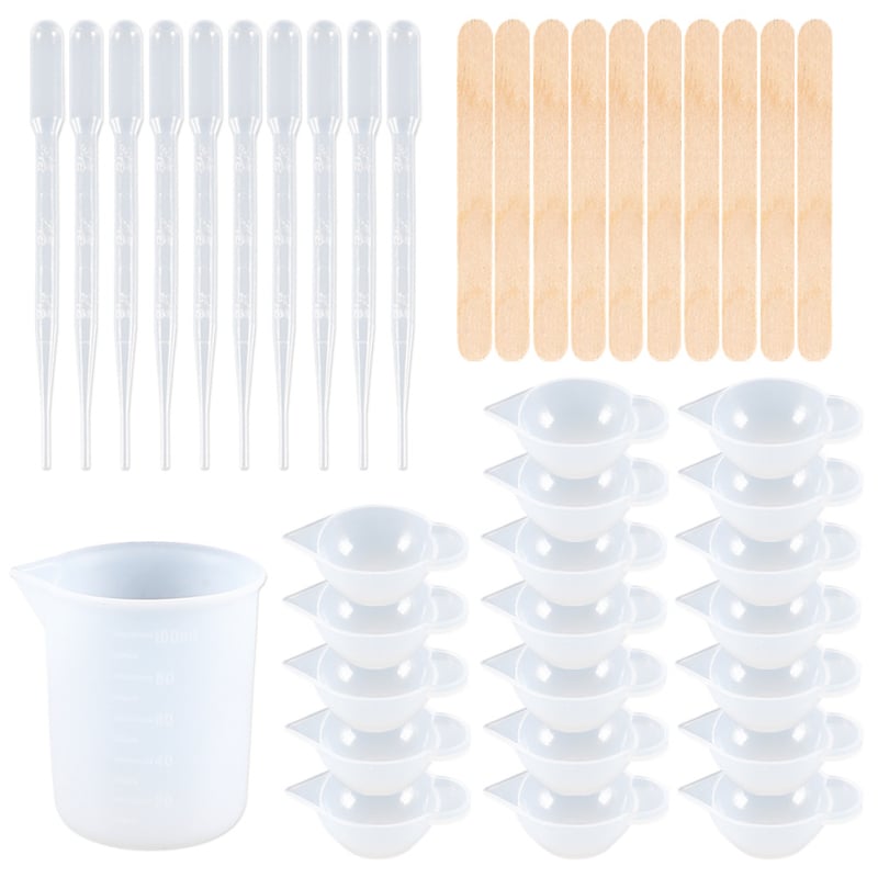 DIY set alata za kapanje smole – silikon-plastični materijal, uključuje mjernu čašu, kapljicu, žličicu, zaštitne prstene i štapiće za miješanje; Tracing (2024)