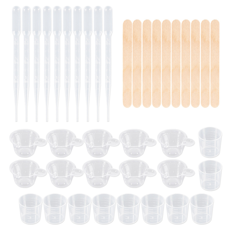 DIY set alata za kapanje smole – silikon-plastični materijal, uključuje mjernu čašu, kapljicu, žličicu, zaštitne prstene i štapiće za miješanje; Tracing (2024)