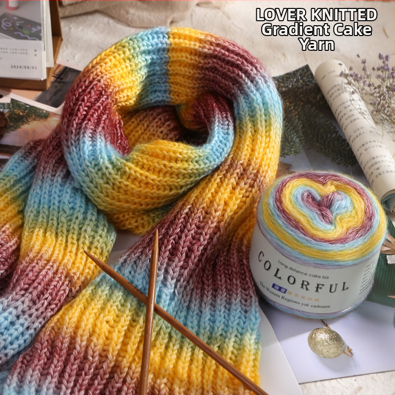 Μπάλα μαλλιού με Gradient βαφή για χειροποίητο πλέξιμο – Spray-spun, μεσαίο πάχος