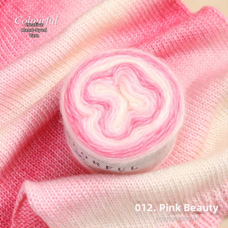 Градиентно боядисана вълнена топка за ръчно плетене – Spray-spun, средна дебелина