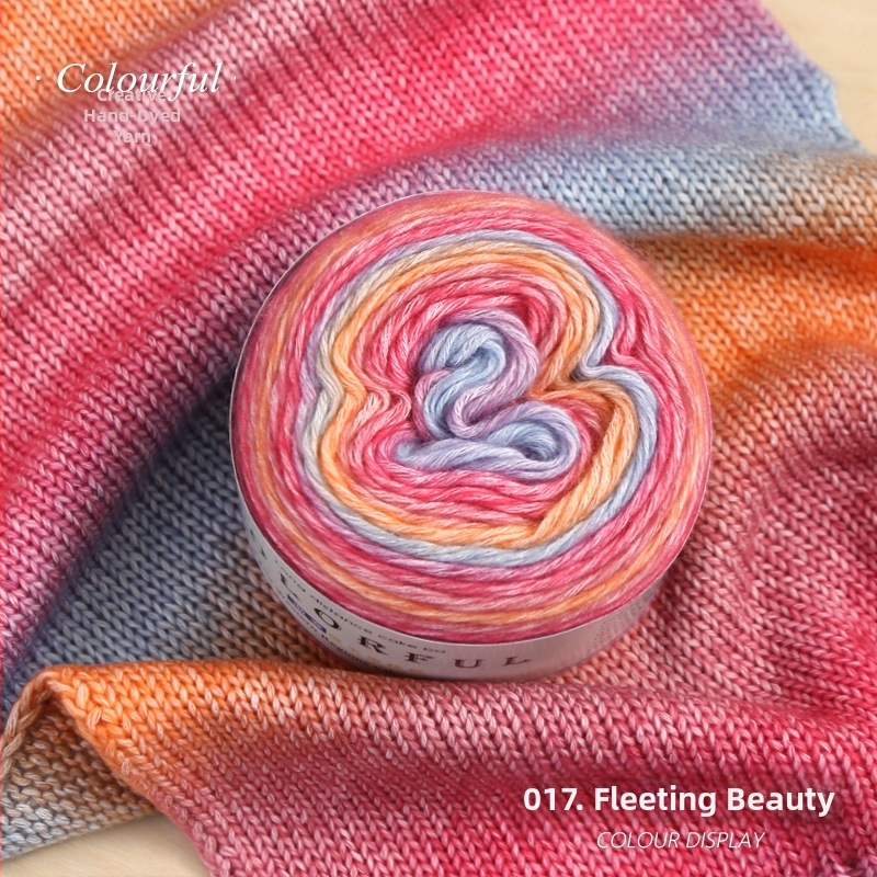 Градиентно боядисана вълнена топка за ръчно плетене – Spray-spun, средна дебелина