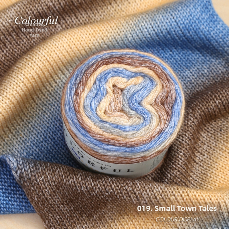 Градиентно боядисана вълнена топка за ръчно плетене – Spray-spun, средна дебелина