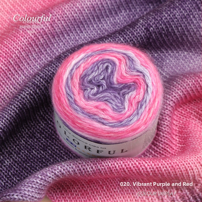 Градиентно боядисана вълнена топка за ръчно плетене – Spray-spun, средна дебелина