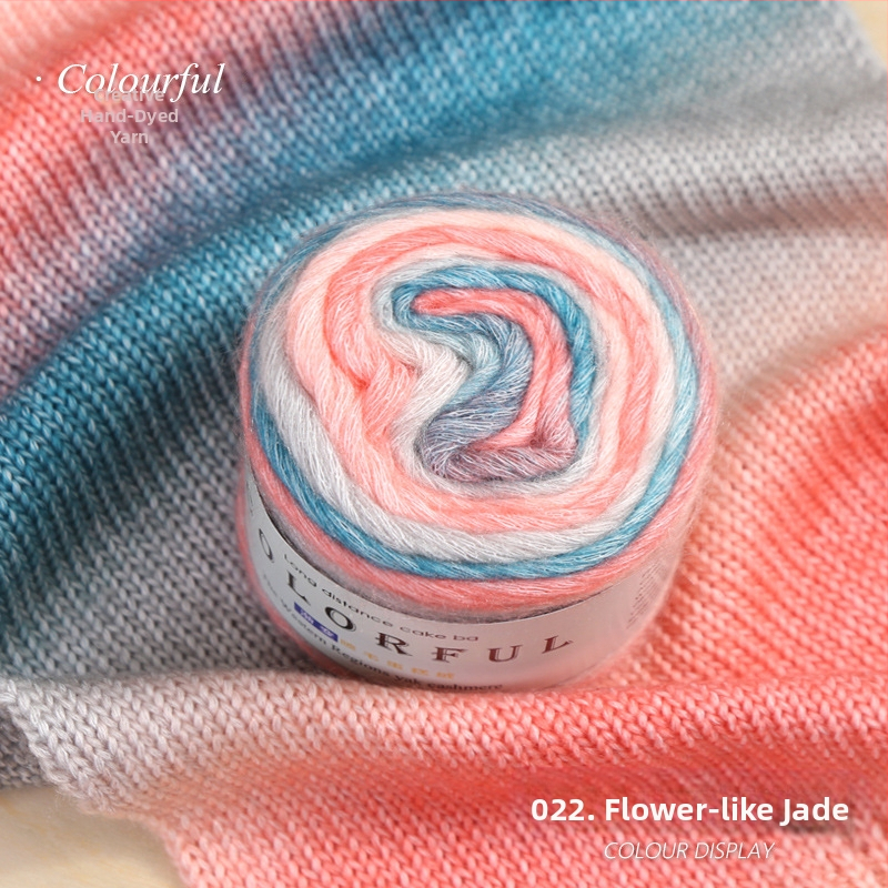 Градиентно боядисана вълнена топка за ръчно плетене – Spray-spun, средна дебелина