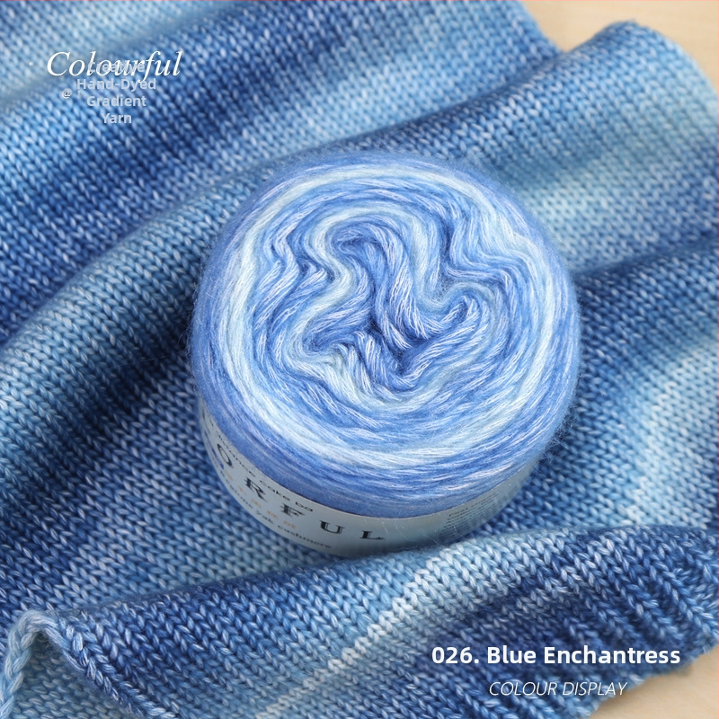 Градиентно боядисана вълнена топка за ръчно плетене – Spray-spun, средна дебелина