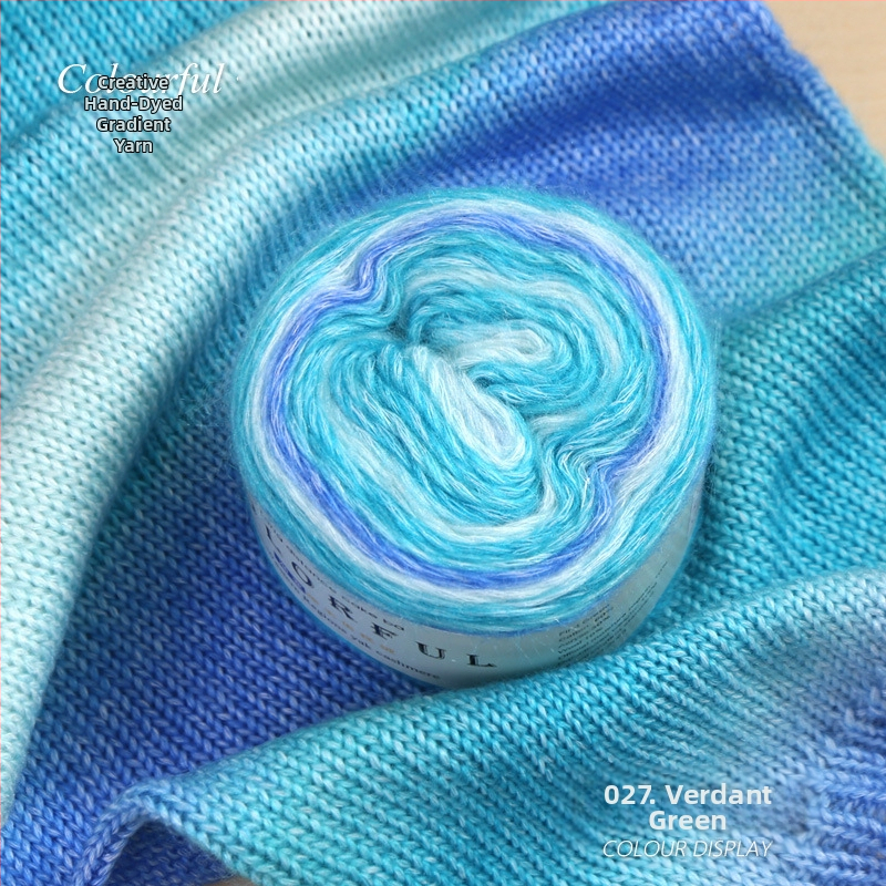 Градиентно боядисана вълнена топка за ръчно плетене – Spray-spun, средна дебелина