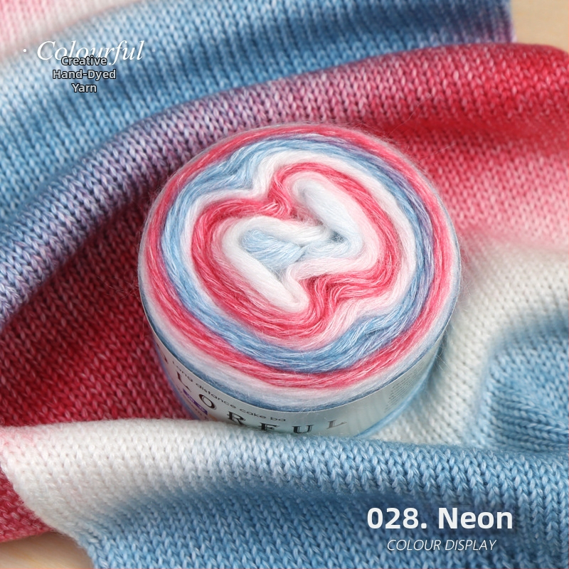 Градиентно боядисана вълнена топка за ръчно плетене – Spray-spun, средна дебелина