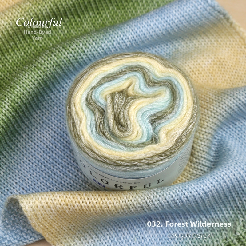 Градиентно боядисана вълнена топка за ръчно плетене – Spray-spun, средна дебелина