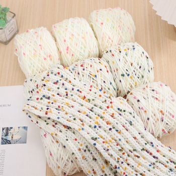 Kézzel kötött sál Rainbow Candy Bean Line, jet-spun fonal, csoportos fonal, alias Doudou line