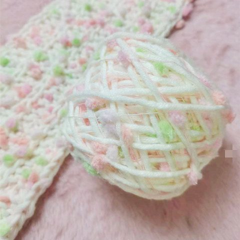 Kézzel kötött sál Rainbow Candy Bean Line, jet-spun fonal, csoportos fonal, alias Doudou line