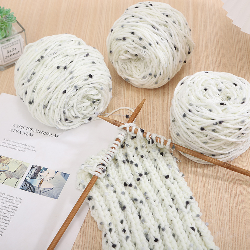 Kézzel kötött sál Rainbow Candy Bean Line, jet-spun fonal, csoportos fonal, alias Doudou line