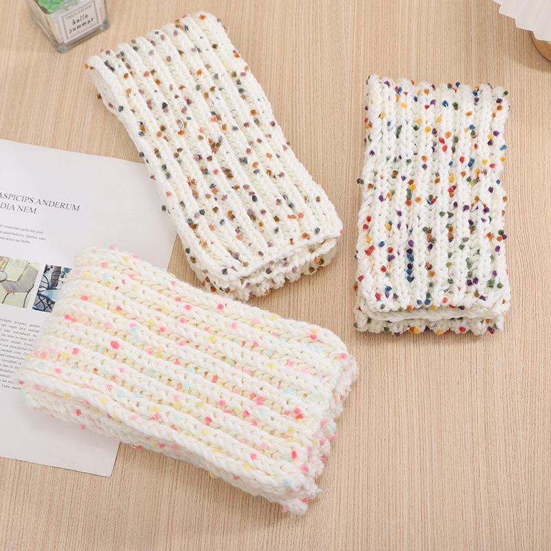 Kézzel kötött sál Rainbow Candy Bean Line, jet-spun fonal, csoportos fonal, alias Doudou line