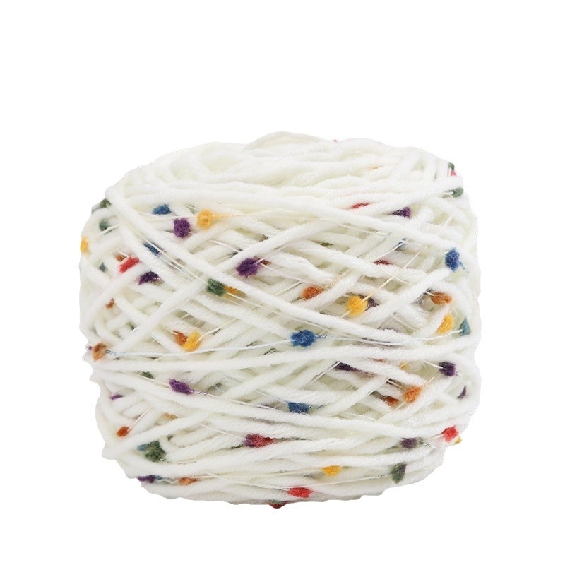 Kézzel kötött sál Rainbow Candy Bean Line, jet-spun fonal, csoportos fonal, alias Doudou line