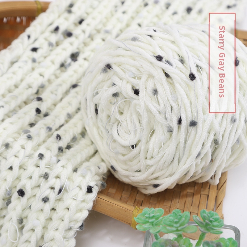 Kézzel kötött sál Rainbow Candy Bean Line, jet-spun fonal, csoportos fonal, alias Doudou line