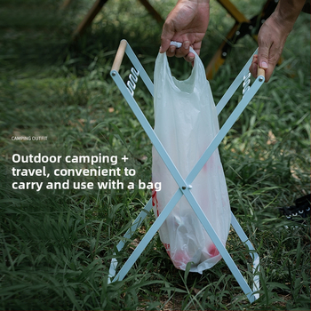 Φοριττός εξωτερικός κάδος απορριμμάτων με πτυσσόμενο σχεδιασμό, κρεμάστρα για σακούλες και επιτραπέζιος χώρος αποθήκευσης για κατασκήνωση και οικιακή κουζίνα