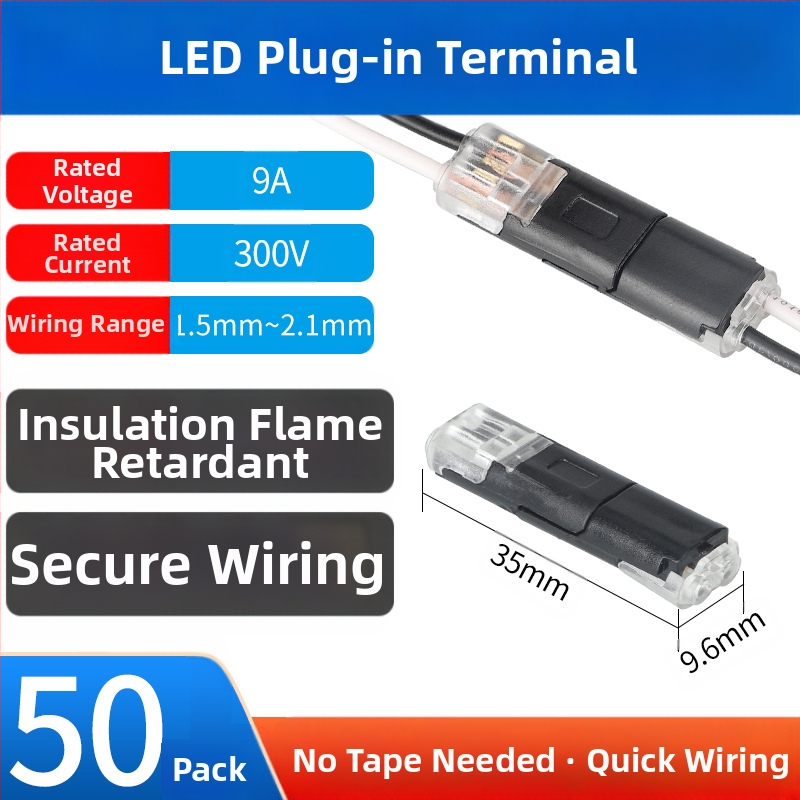 Beef time LED D2 бърз конектор – 1 пин терминал за кабел към кабел, директно свързване чрез plug-in, изолационен материал: фосфорен мед с висока чистота, кабелен диапазон 0.35–0.75 мм, за LED осветление