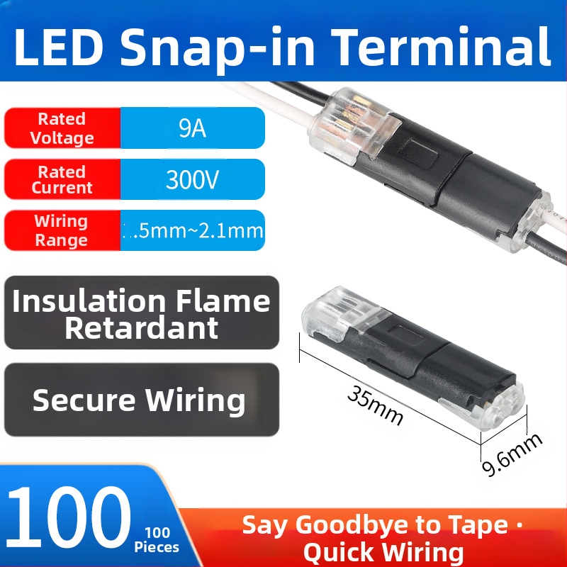 Beef time LED D2 бърз конектор – 1 пин терминал за кабел към кабел, директно свързване чрез plug-in, изолационен материал: фосфорен мед с висока чистота, кабелен диапазон 0.35–0.75 мм, за LED осветление