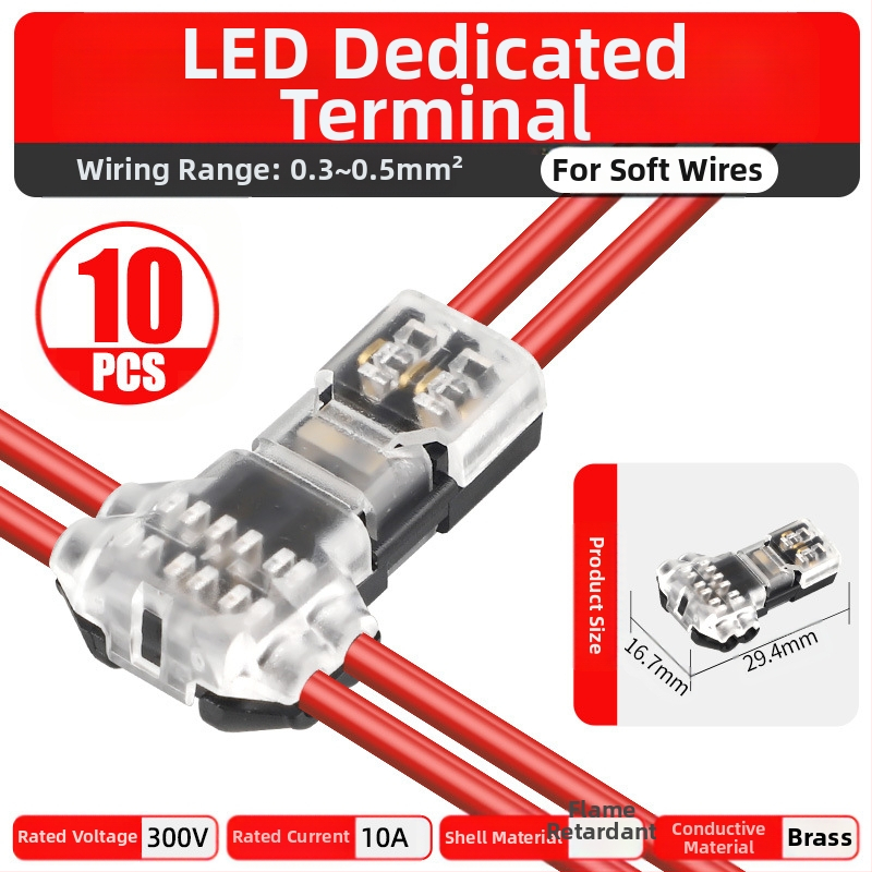 Beef time LED D2 бърз конектор – 1 пин терминал за кабел към кабел, директно свързване чрез plug-in, изолационен материал: фосфорен мед с висока чистота, кабелен диапазон 0.35–0.75 мм, за LED осветление
