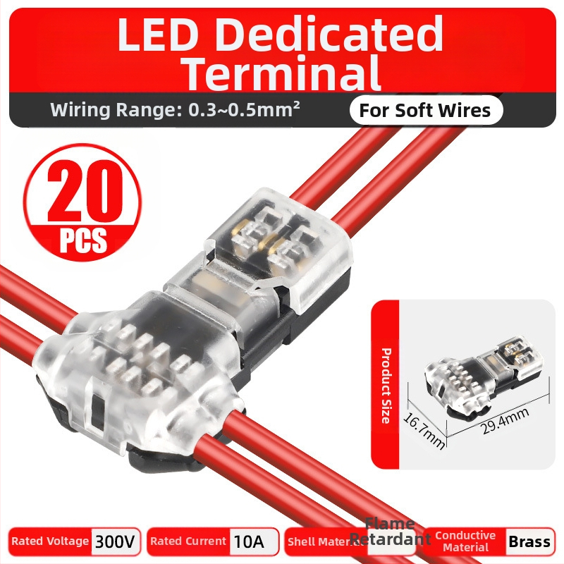 Beef time LED D2 бърз конектор – 1 пин терминал за кабел към кабел, директно свързване чрез plug-in, изолационен материал: фосфорен мед с висока чистота, кабелен диапазон 0.35–0.75 мм, за LED осветление